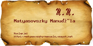 Matyasovszky Manuéla névjegykártya